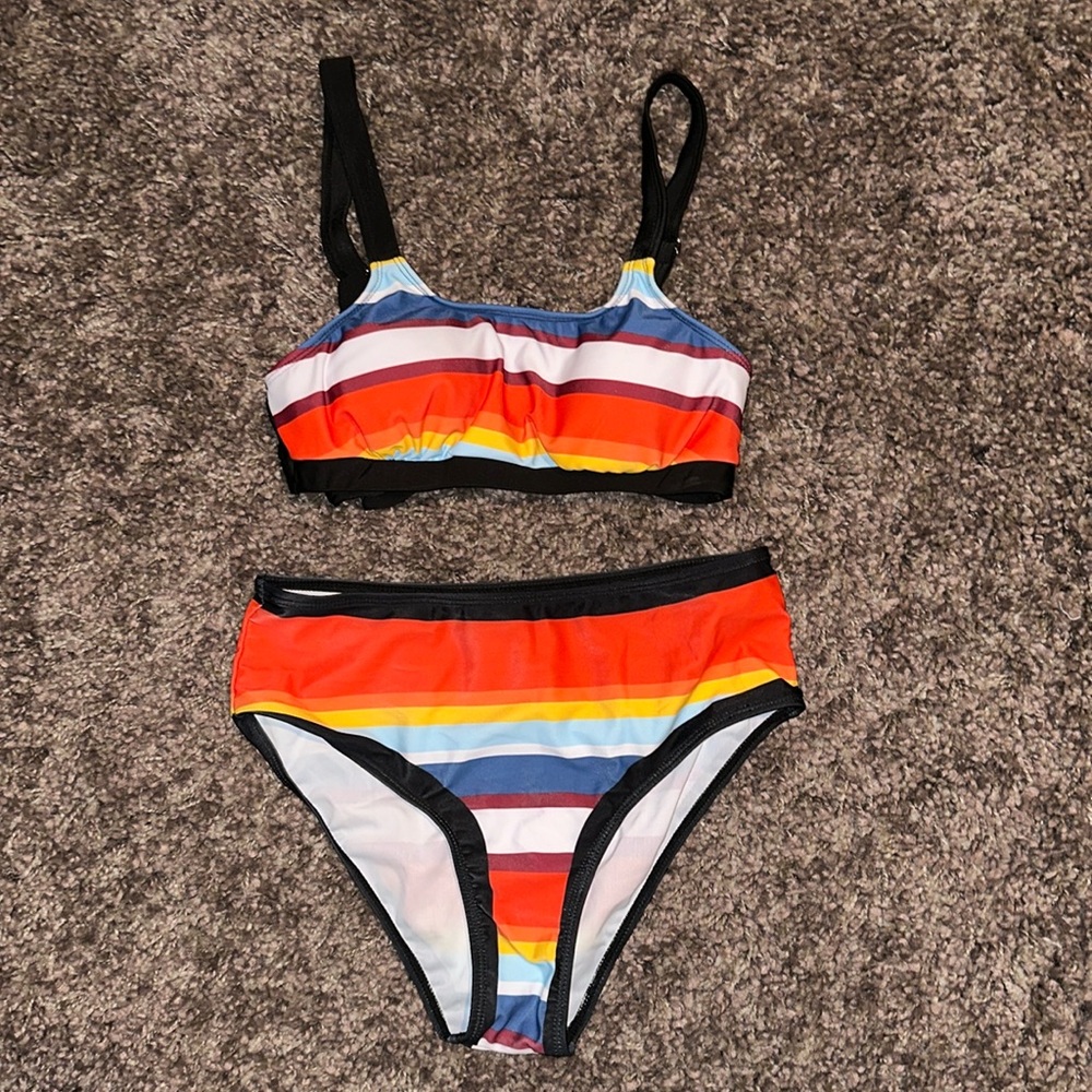 Stripped High Waisted Bikini